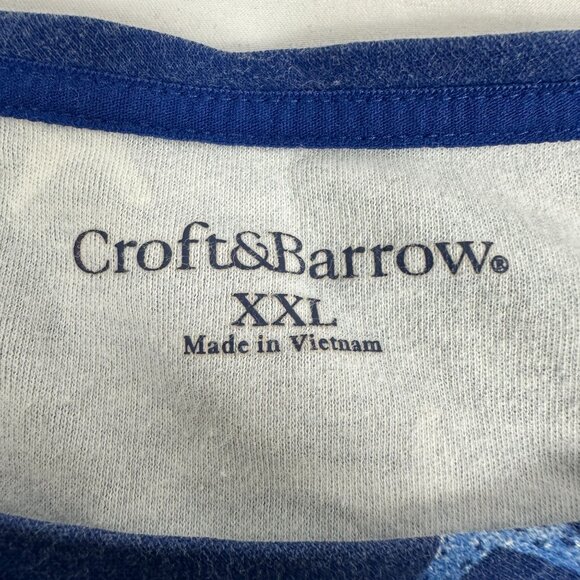 Croft & Barrow Womens XXL Blue Star Print Short Sleeve Cotton Top - Picture 3 of 5